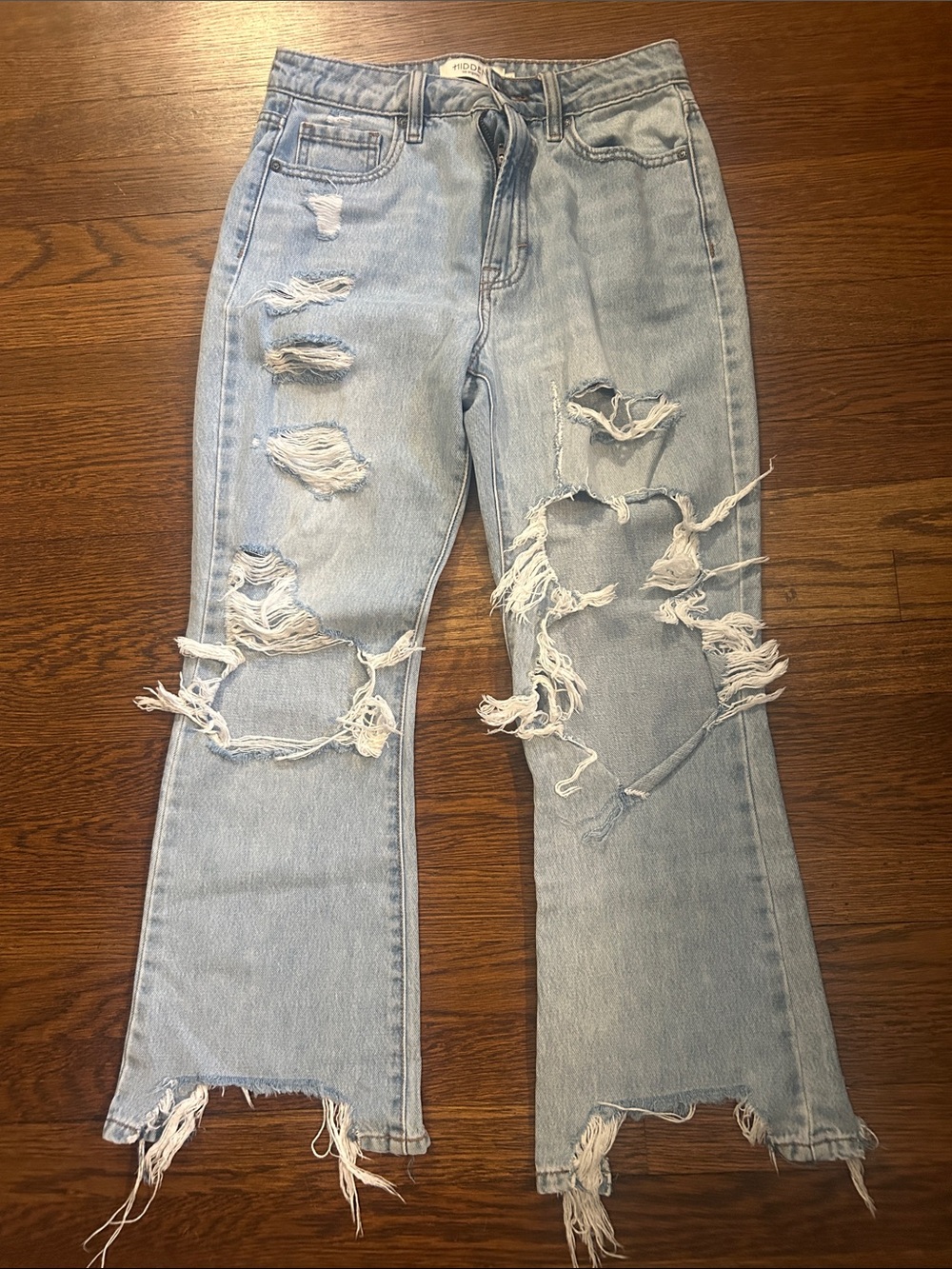 Hidden Light Wash Distressed Women's Jeans